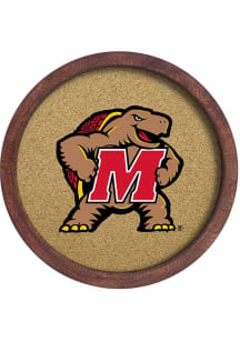 The Fan-Brand Maryland Terrapins Mascot Faux Barrel Framed Cork Board Sign