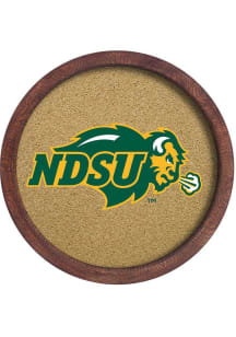 The Fan-Brand North Dakota State Bison Faux Barrel Framed Cork Board Sign