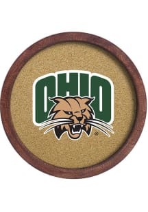 The Fan-Brand Ohio Bobcats Faux Barrel Framed Cork Board Sign