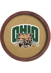 Ohio Bobcats Faux Barrel Framed Cork Board Sign