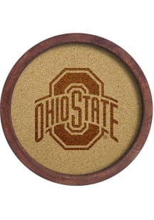 The Fan-Brand Ohio State Buckeyes Faux Barrel Framed Cork Board Sign