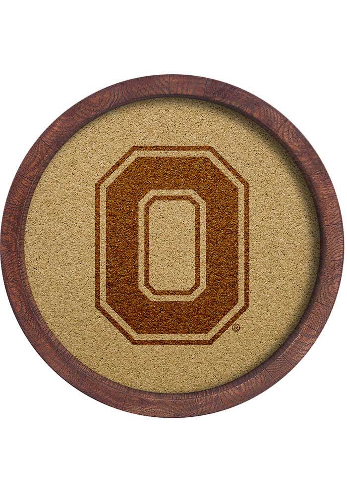 Ohio State Buckeyes Faux Barrel Framed Cork Board Sign