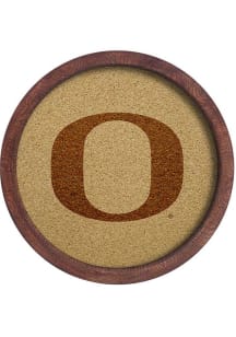 The Fan-Brand Oregon Ducks Faux Barrel Framed Cork Board Sign