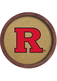 The Fan-Brand Rutgers Scarlet Knights Faux Barrel Framed Cork Board Sign