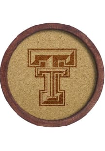 The Fan-Brand Texas Tech Red Raiders Logo Faux Barrel Framed Cork Board Sign