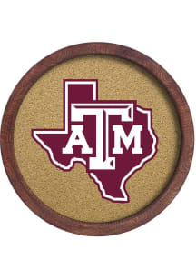 The Fan-Brand Texas A&amp;M Aggies Texas Faux Barrel Framed Cork Board Sign