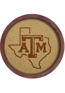 The Fan-Brand Texas A&amp;M Aggies Texas Faux Barrel Framed Cork Board Sign