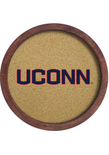 The Fan-Brand UConn Huskies Mascot Faux Barrel Framed Cork Board Sign