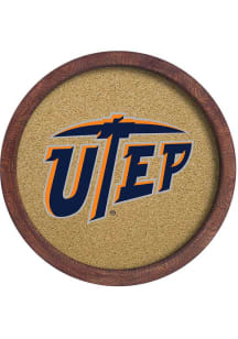 The Fan-Brand UTEP Miners Faux Barrel Framed Cork Board Sign