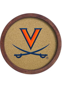 The Fan-Brand Virginia Cavaliers Faux Barrel Framed Cork Board Sign