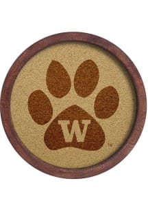 The Fan-Brand Washington Huskies Paw Faux Barrel Framed Cork Board Sign
