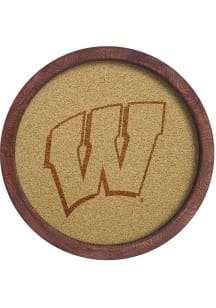 The Fan-Brand Wisconsin Badgers Faux Barrel Framed Cork Board Sign