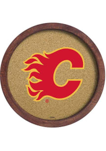The Fan-Brand Calgary Flames Barrel Top Cork Note Board Sign