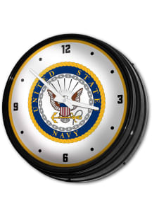 Navy Retro Lighted Wall Clock