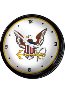 Navy Eagle Retro Lighted Wall Clock