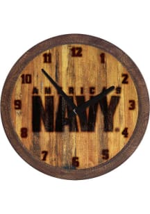 Navy Branded Faux Barrel Top Wall Clock