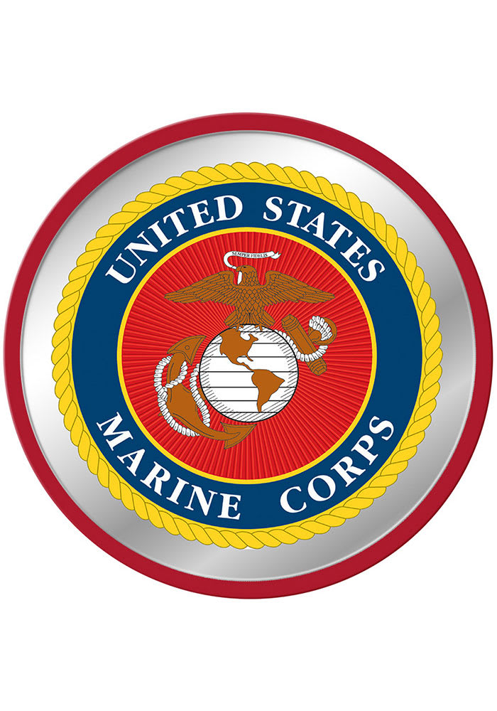 Marine Corps Seal Modern Disc Mirrored Wall Sign