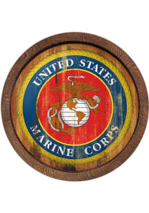 The Fan-Brand Marine Corps Seal Weathered Faux Barrel Top Sign