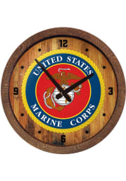 Marine Corps Seal Faux Barrel Top Wall Clock