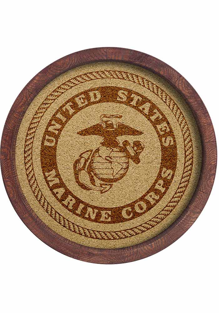 Marine Corps Seal Faux Barrel Top Cork Note Board Sign