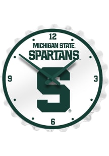 Michigan State Spartans Block S Bottle Cap Lighted Wall Clock