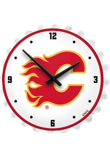 Calgary Flames Bottle Cap Lighted Wall Clock