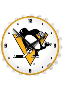 Pittsburgh Penguins Bottle Cap Lighted Wall Clock