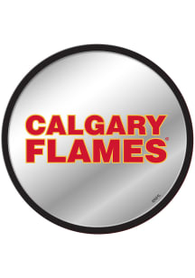 The Fan-Brand Calgary Flames Secondary Logo Modern Disc Mirrored Wall Sign