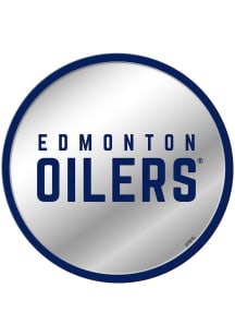 The Fan-Brand Edmonton Oilers Secondary Logo Modern Disc Mirrored Wall Sign