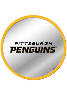 The Fan-Brand Pittsburgh Penguins Secondary Logo Modern Disc Mirrored Wall Sign