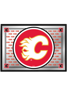 The Fan-Brand Calgary Flames Team Spirit Framed Mirrored Wall Sign
