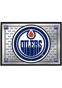 The Fan-Brand Edmonton Oilers Team Spirit Framed Mirrored Wall Sign