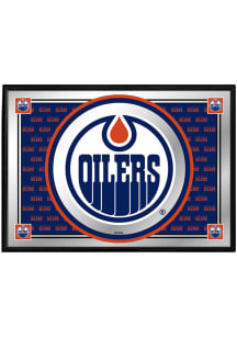 The Fan-Brand Edmonton Oilers Team Spirit Framed Mirrored Wall Sign