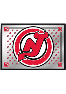 The Fan-Brand New Jersey Devils Team Spirit Framed Mirrored Wall Sign