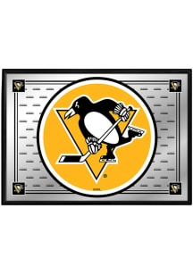 The Fan-Brand Pittsburgh Penguins Team Spirit Framed Mirrored Wall Sign