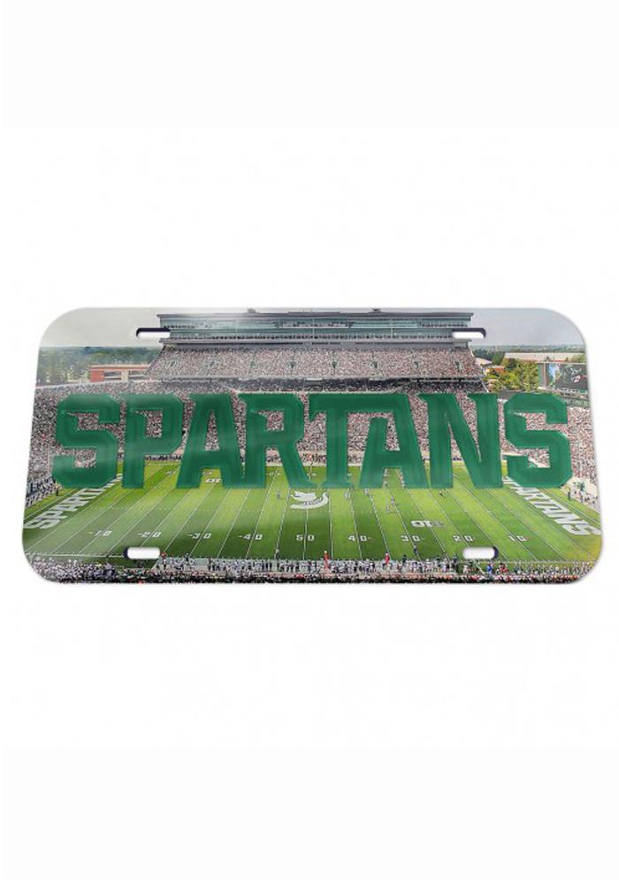 Michigan State Spartans Stadium Crystal Mirror Car Accessory License Plate