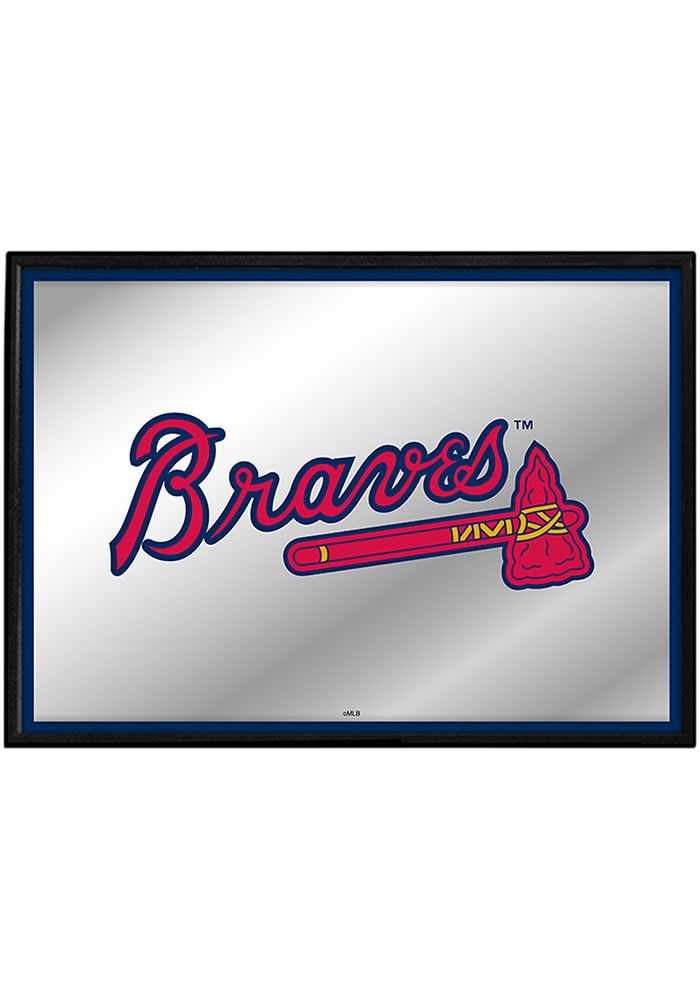 The Fan-Brand Atlanta Braves Vertical Framed Mirrored Sign, Navy Blue, Size NA, Rally House