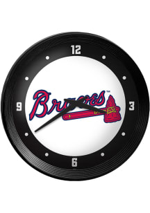 Atlanta Braves Ribbed Frame Wall Clock