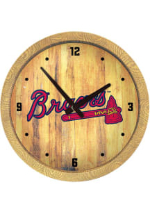 Atlanta Braves Faux Barrel Top Wall Clock