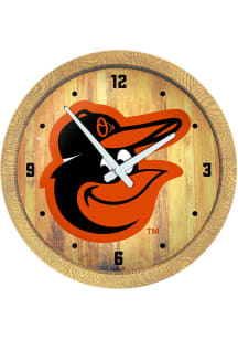 Baltimore Orioles Faux Barrel Top Wall Clock