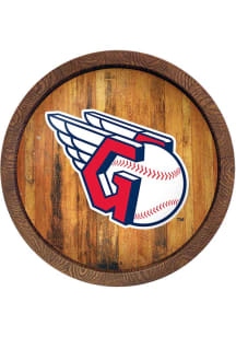 The Fan-Brand Cleveland Guardians Faux Wood Barrel Top Sign