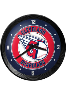Cleveland Guardians Ribbed Frame Wall Clock