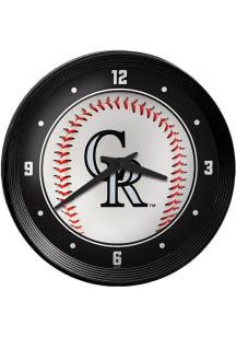 Colorado Rockies Baseball Ribbed Frame Wall Clock