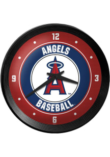 Los Angeles Angels Ribbed Frame Wall Clock