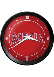 Los Angeles Angels Ribbed Frame Wall Clock