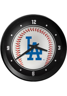 Los Angeles Dodgers Baseball Ribbed Frame Wall Clock