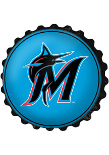 The Fan-Brand Miami Marlins Logo Bottle Cap Sign