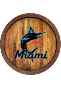 The Fan-Brand Miami Marlins Faux Wood Barrel Top Sign