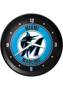 Miami Marlins Ribbed Frame Wall Clock