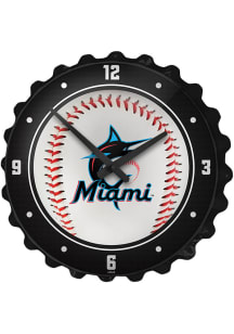 Miami Marlins Baseball Bottle Cap Wall Clock